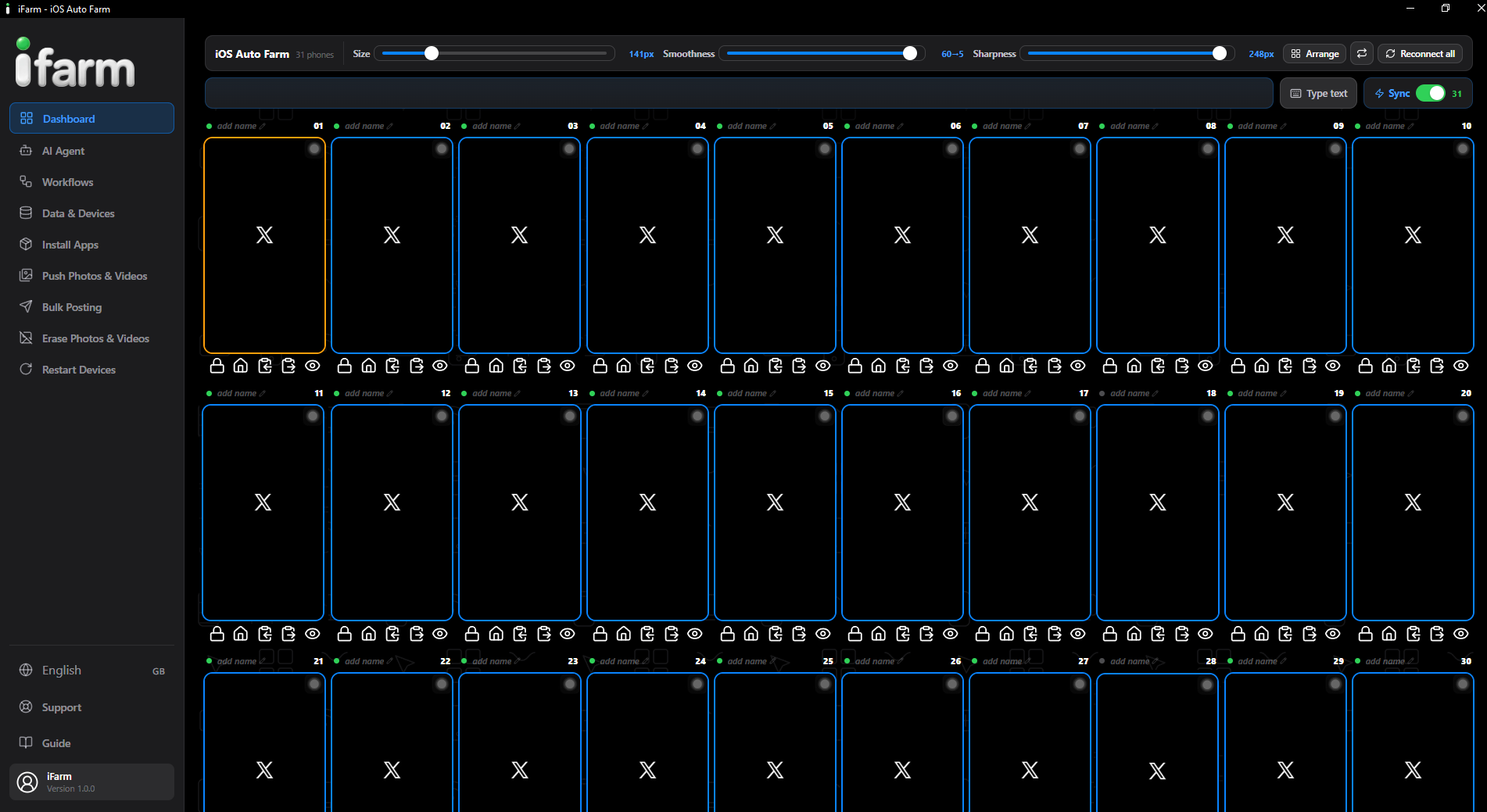 X running across the whole fleet